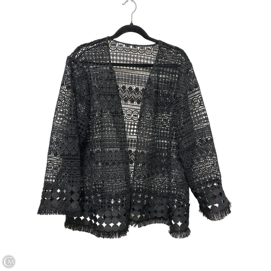 Sweater Cardigan By Clothes Mentor In Black, Size: 2x