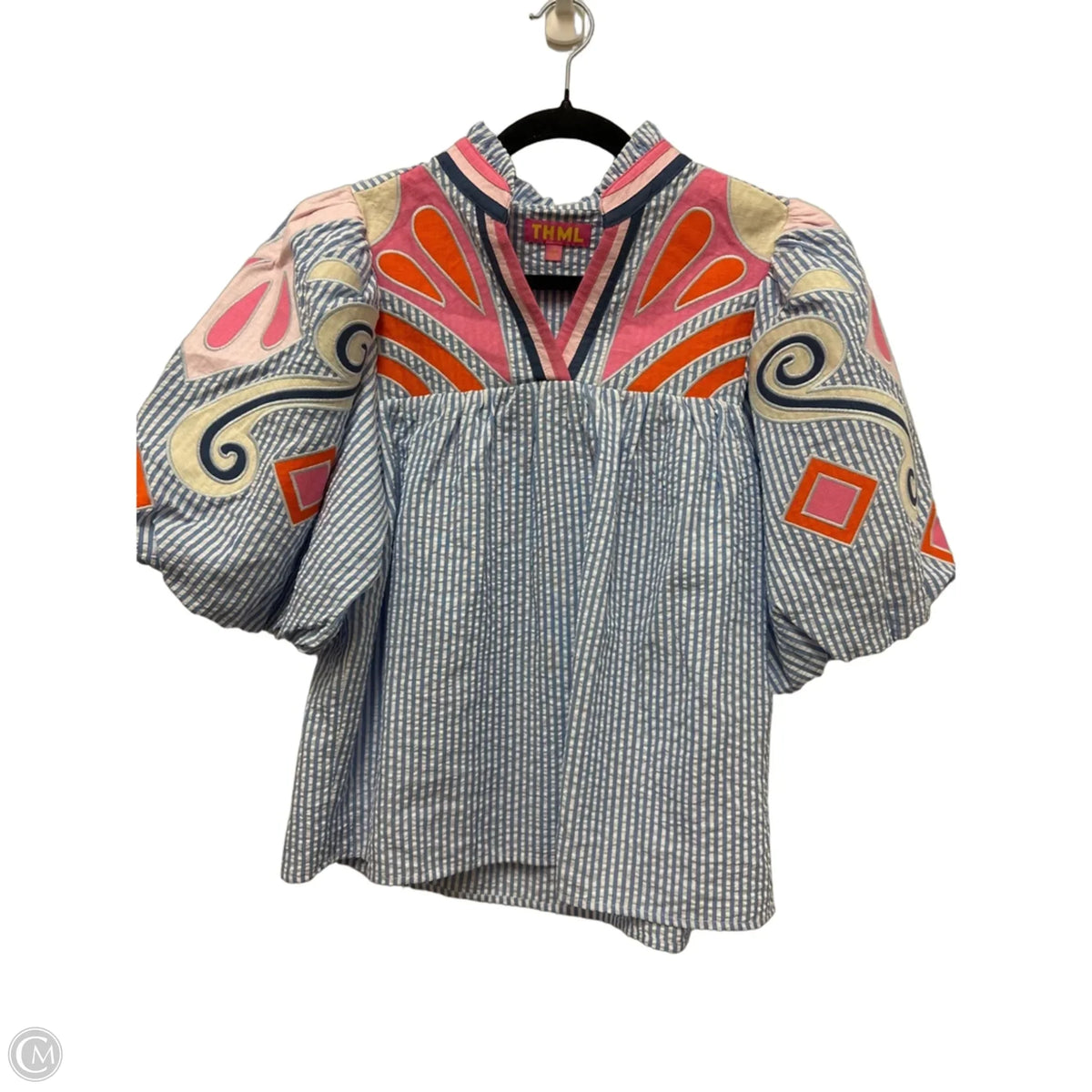 Top Short Sleeve By Thml In Blue, Size: S