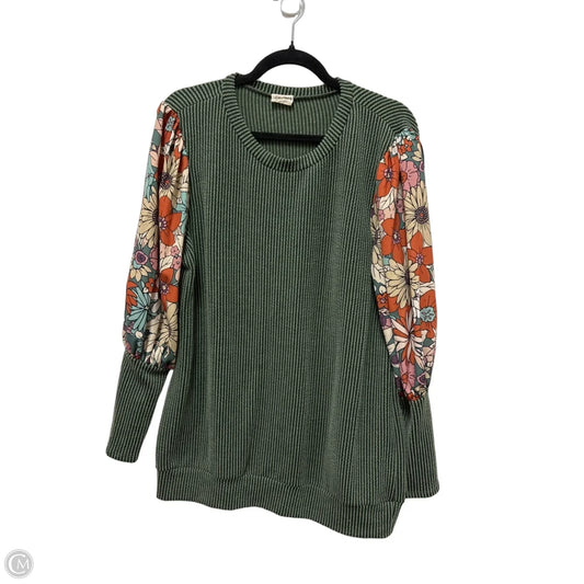 Top Long Sleeve By Lovely Melody In Green, Size: L