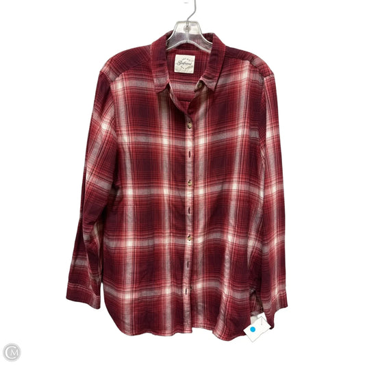Blouse Long Sleeve By Jachs Girlfirend In Red, Size: L