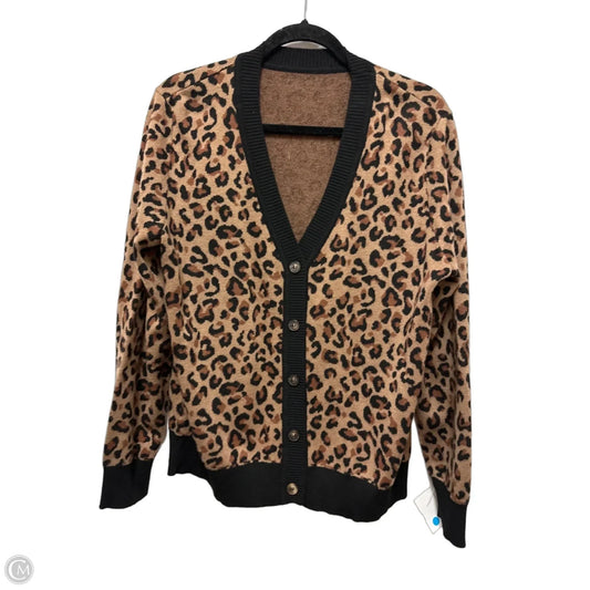 Sweater Cardigan By Clothes Mentor In Animal Print, Size: Xl