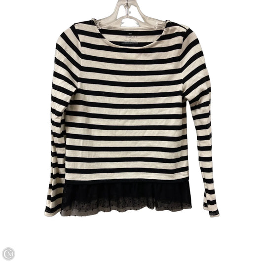 Top Long Sleeve By Talbots In Black & Cream, Size: Xs