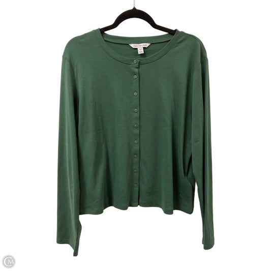 Sweater Cardigan By Calvin Klein In Green, Size: Xl