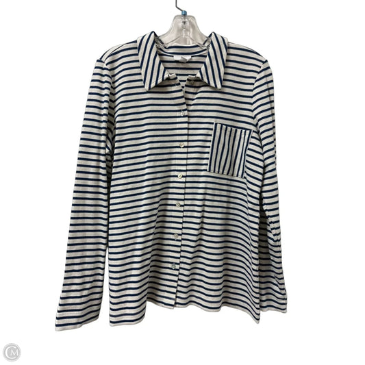 Blouse Long Sleeve By J. Jill In Blue, Size: M