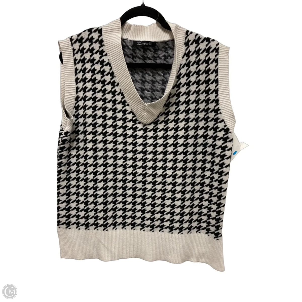 Vest Other By Simplee In Black & White, Size: Osfm
