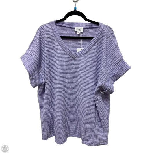 Top Short Sleeve By Andree By Unit In Purple, Size: 2x