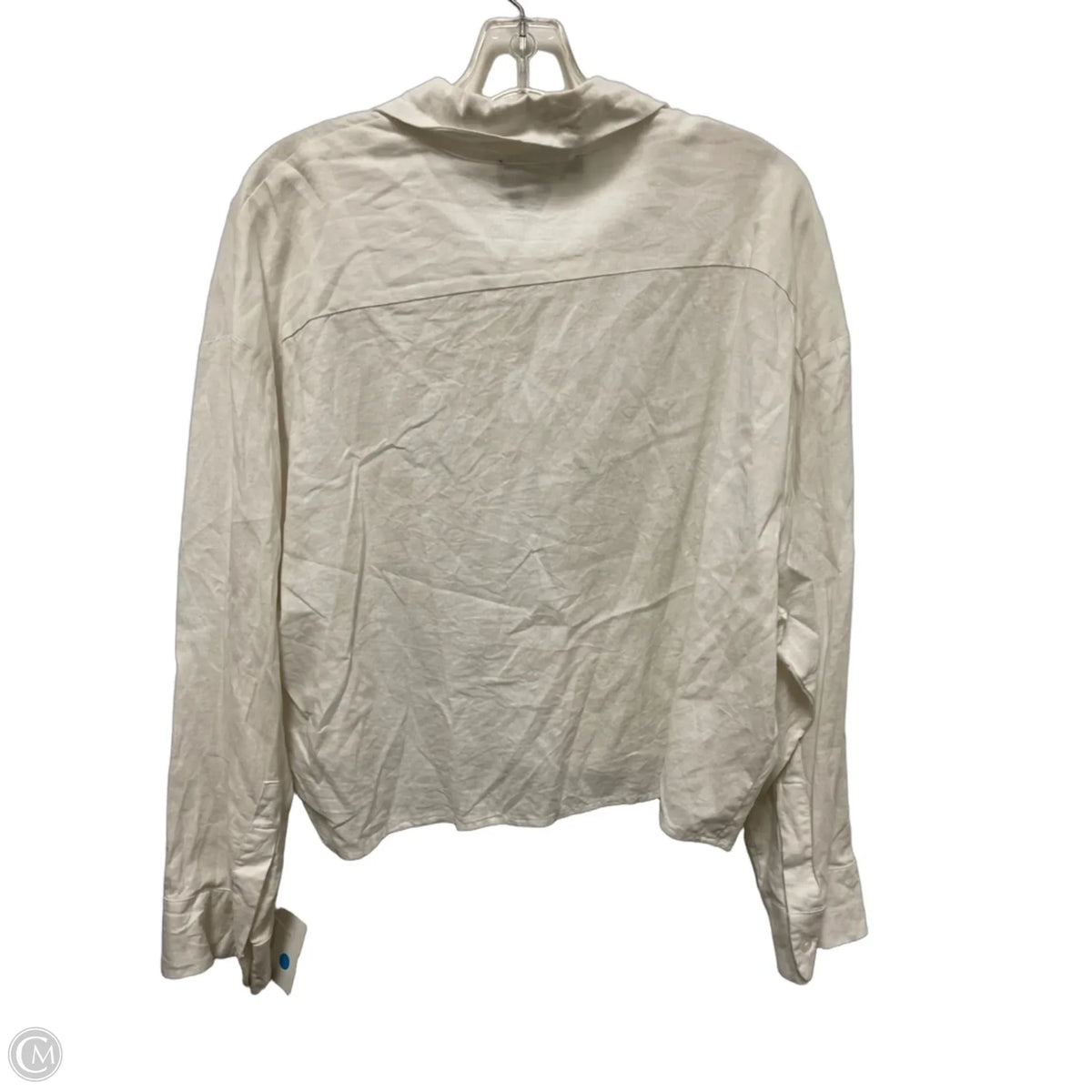 Blouse Long Sleeve By Dkny In White, Size: L