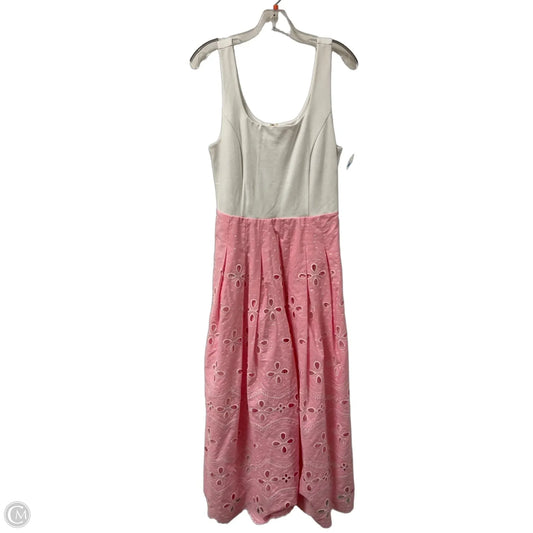 Dress Designer By Lilly Pulitzer In Pink & White, Size: M