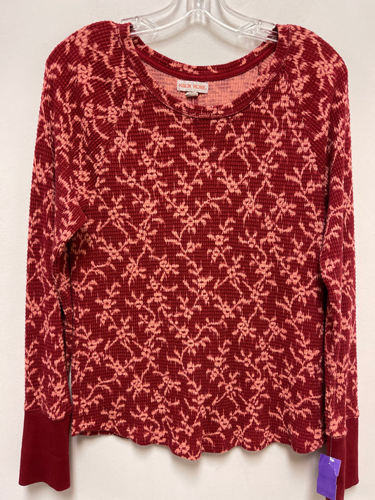 Top Long Sleeve By Knox Rose In Red, Size: M