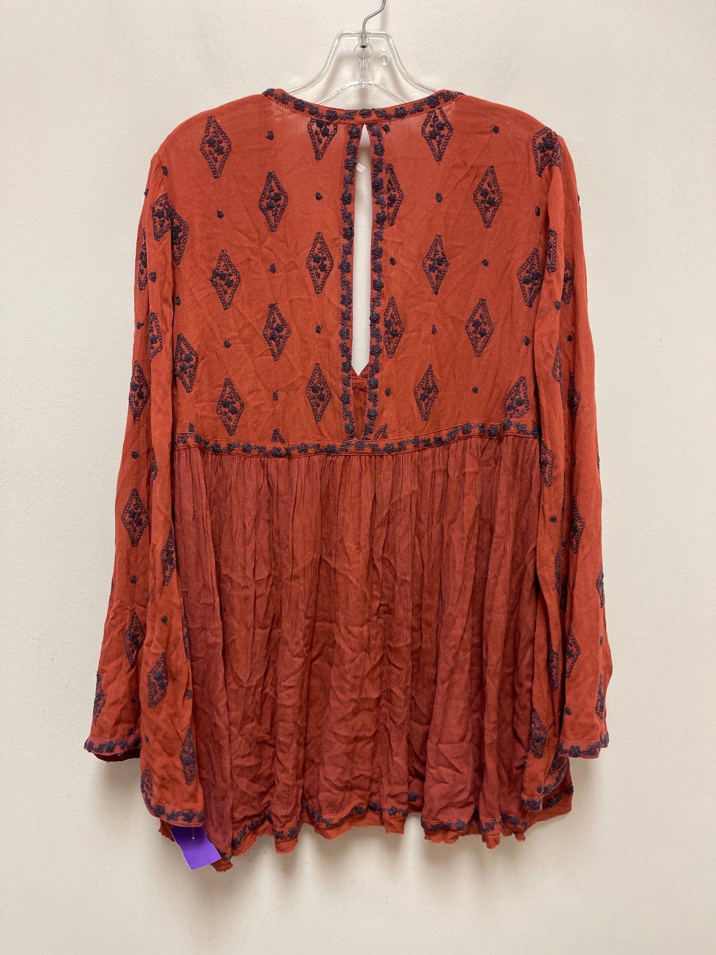 Orange Tunic Long Sleeve Free People, Size S