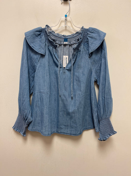 Blue Denim Top Long Sleeve Old Navy, Size S