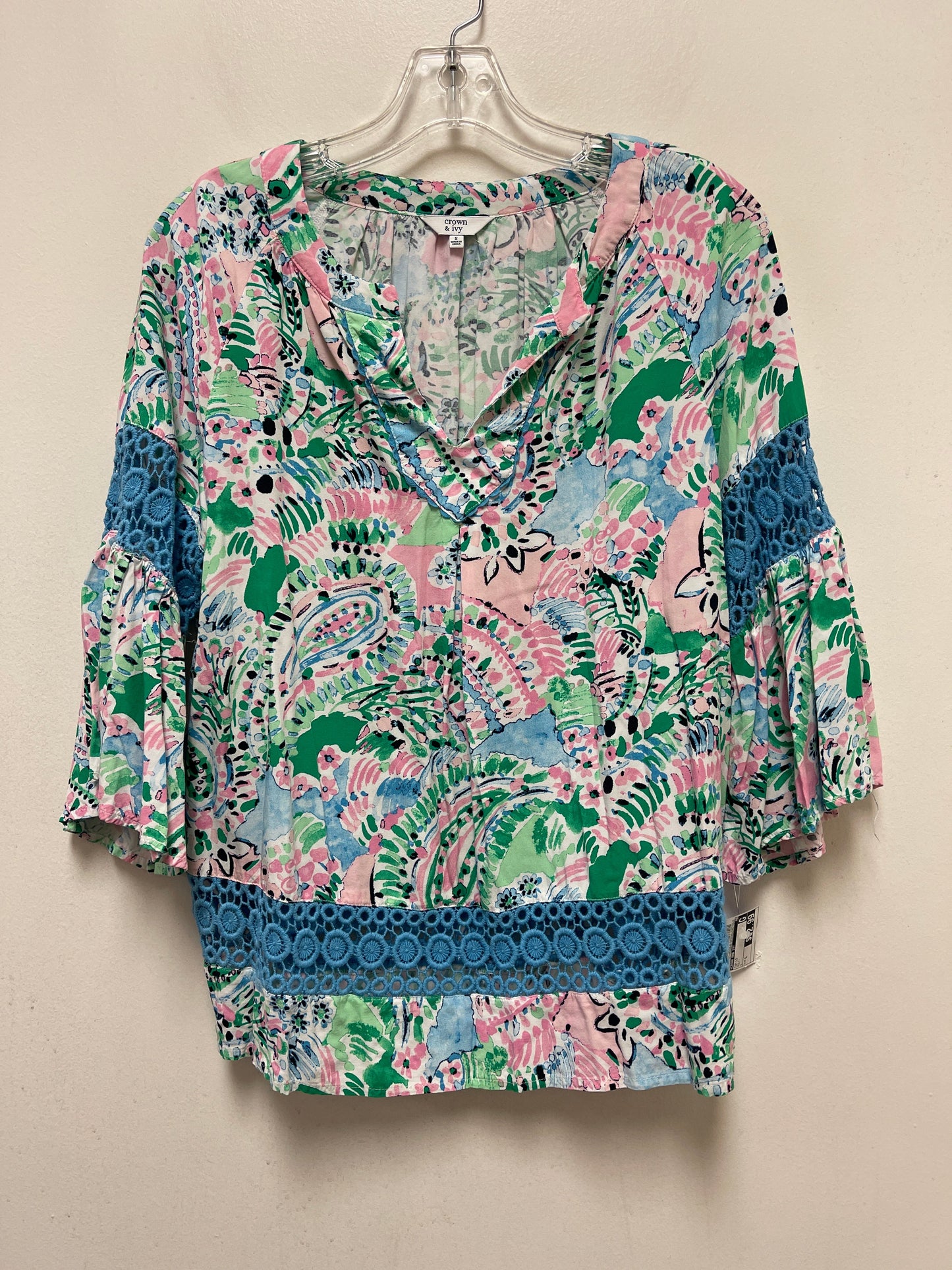 Multi-colored Top Long Sleeve Crown And Ivy, Size S