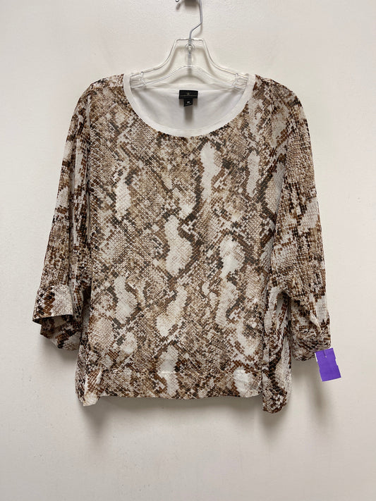 Snakeskin Print Top Short Sleeve Worthington, Size M