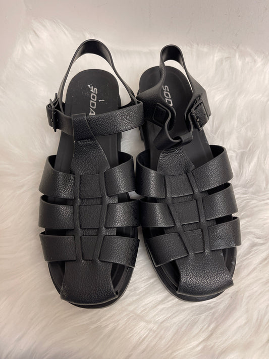 Black Sandals Flats Soda, Size 11