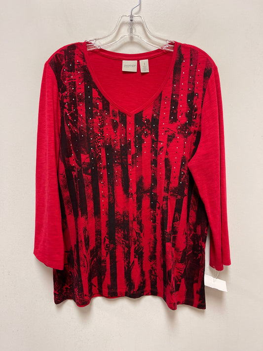 Red Top Long Sleeve Chicos, Size M