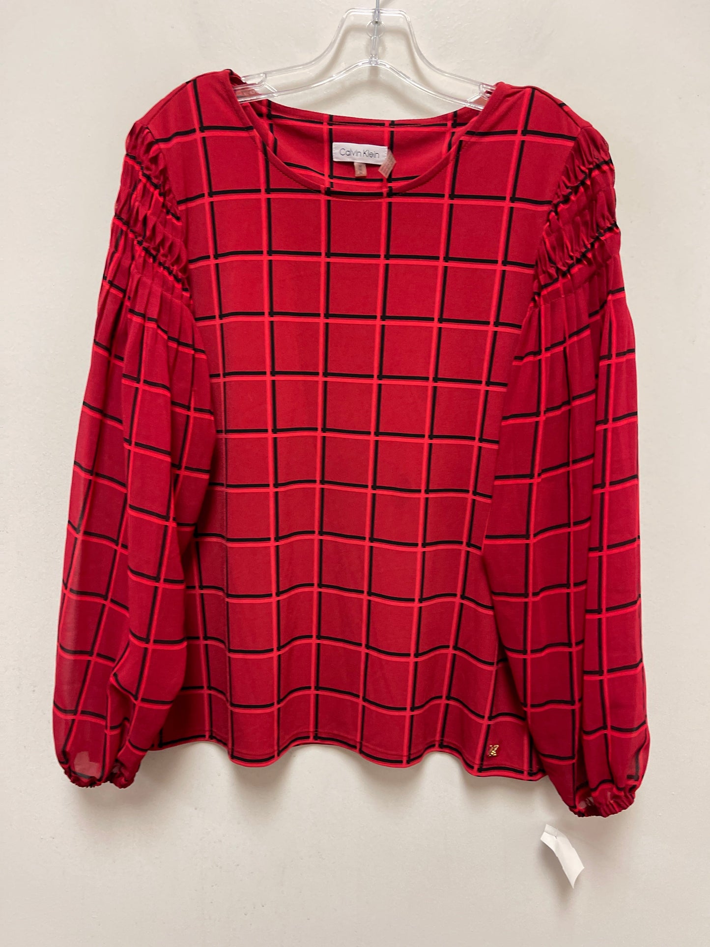 Red Top Long Sleeve Calvin Klein, Size M