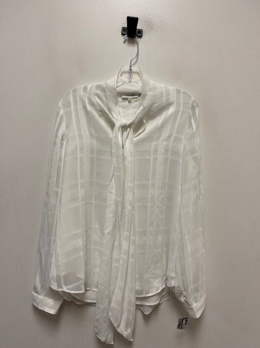 White Top Long Sleeve Calvin Klein, Size L