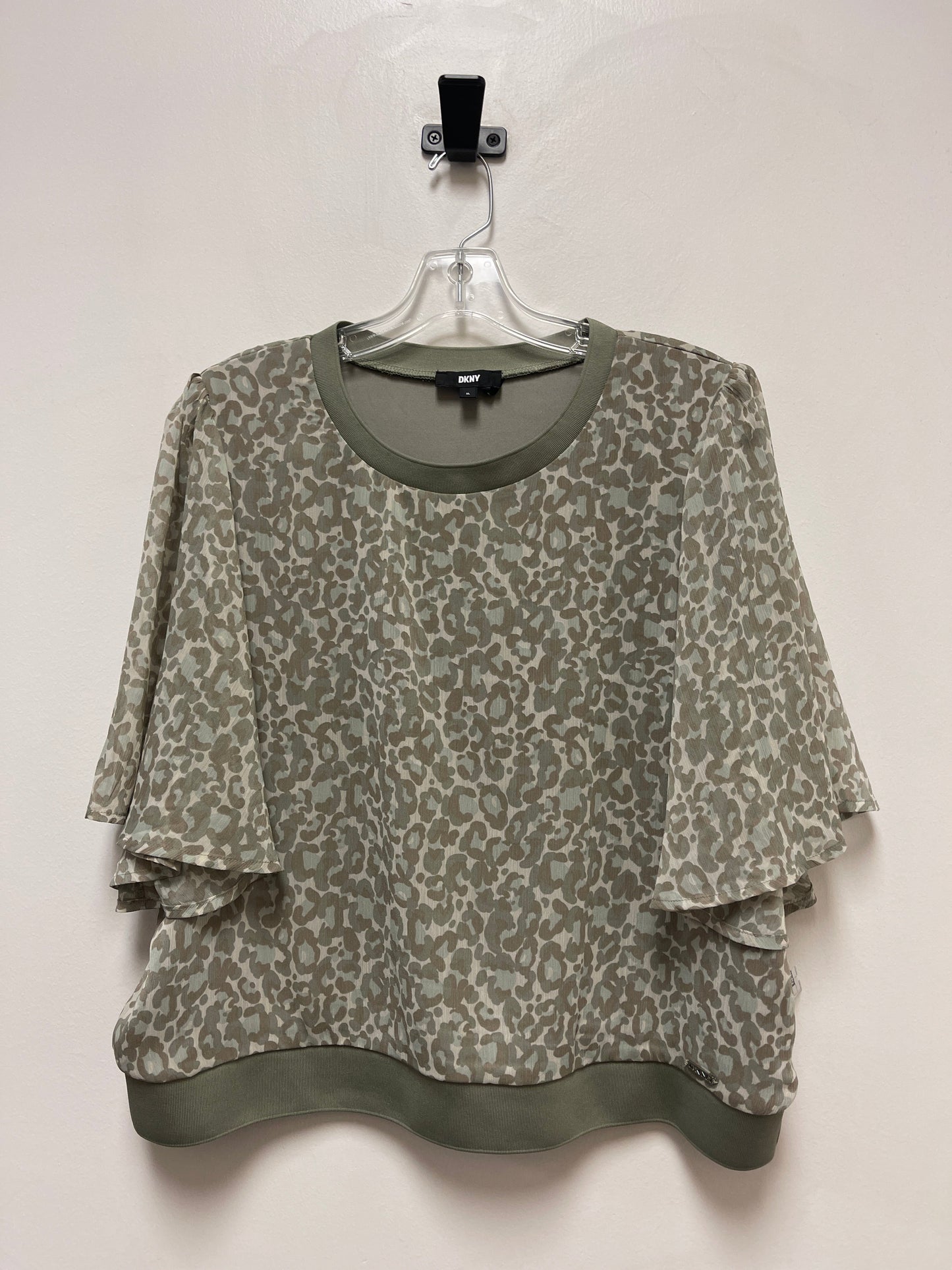 Green Top Short Sleeve Dkny, Size Xl