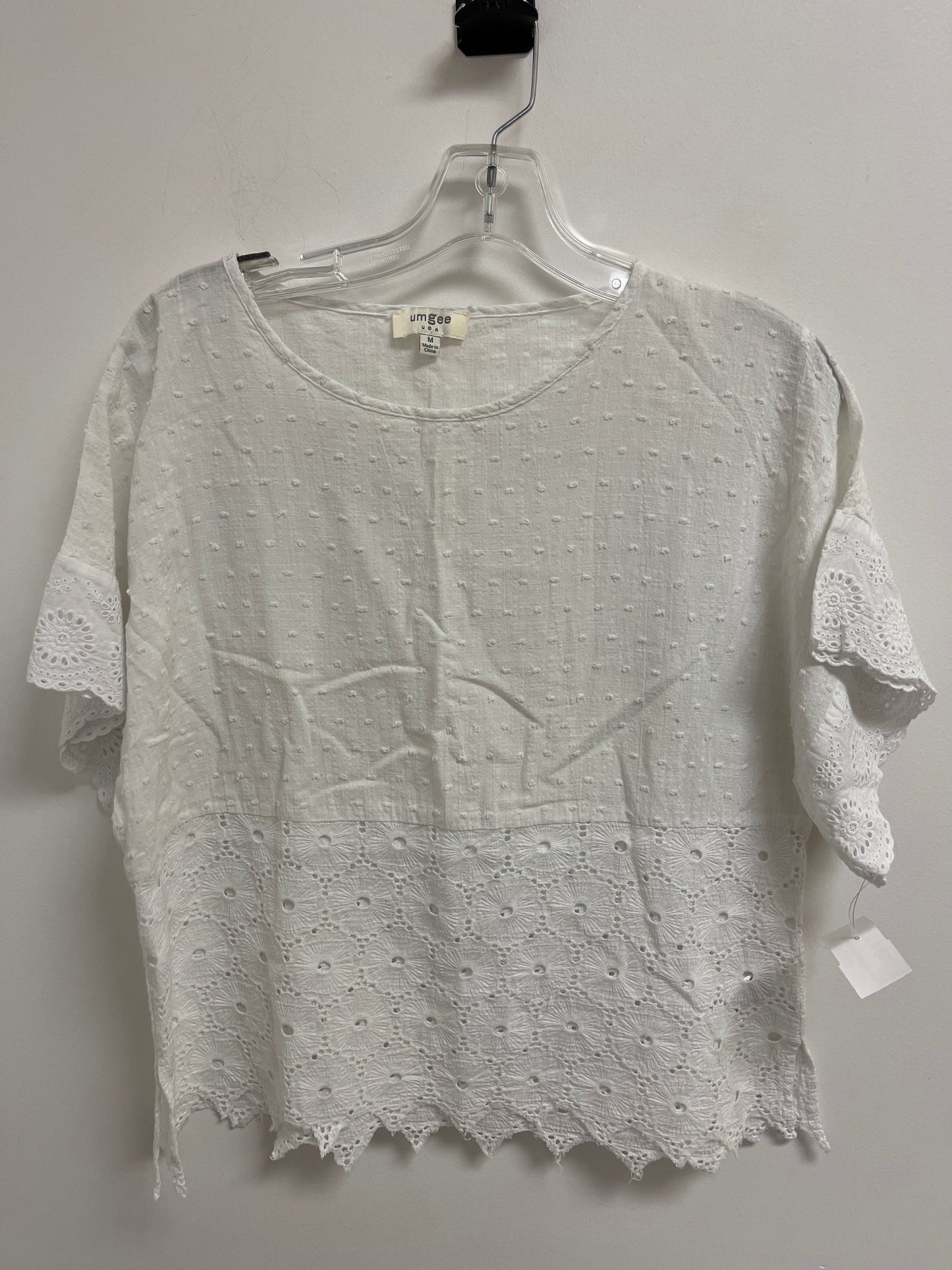 White Top Short Sleeve Umgee, Size M