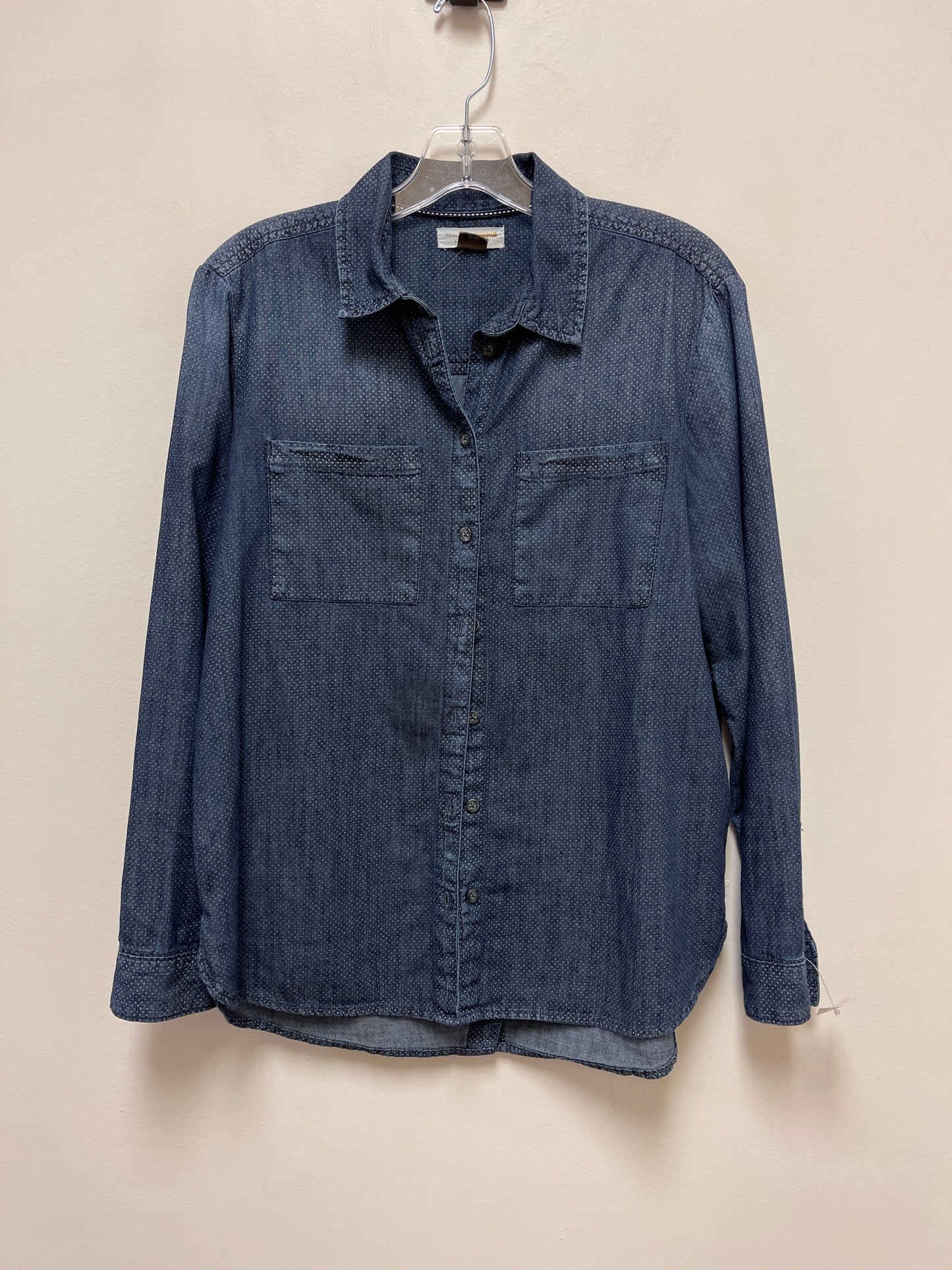 Blue Denim Top Long Sleeve Pilcro, Size S