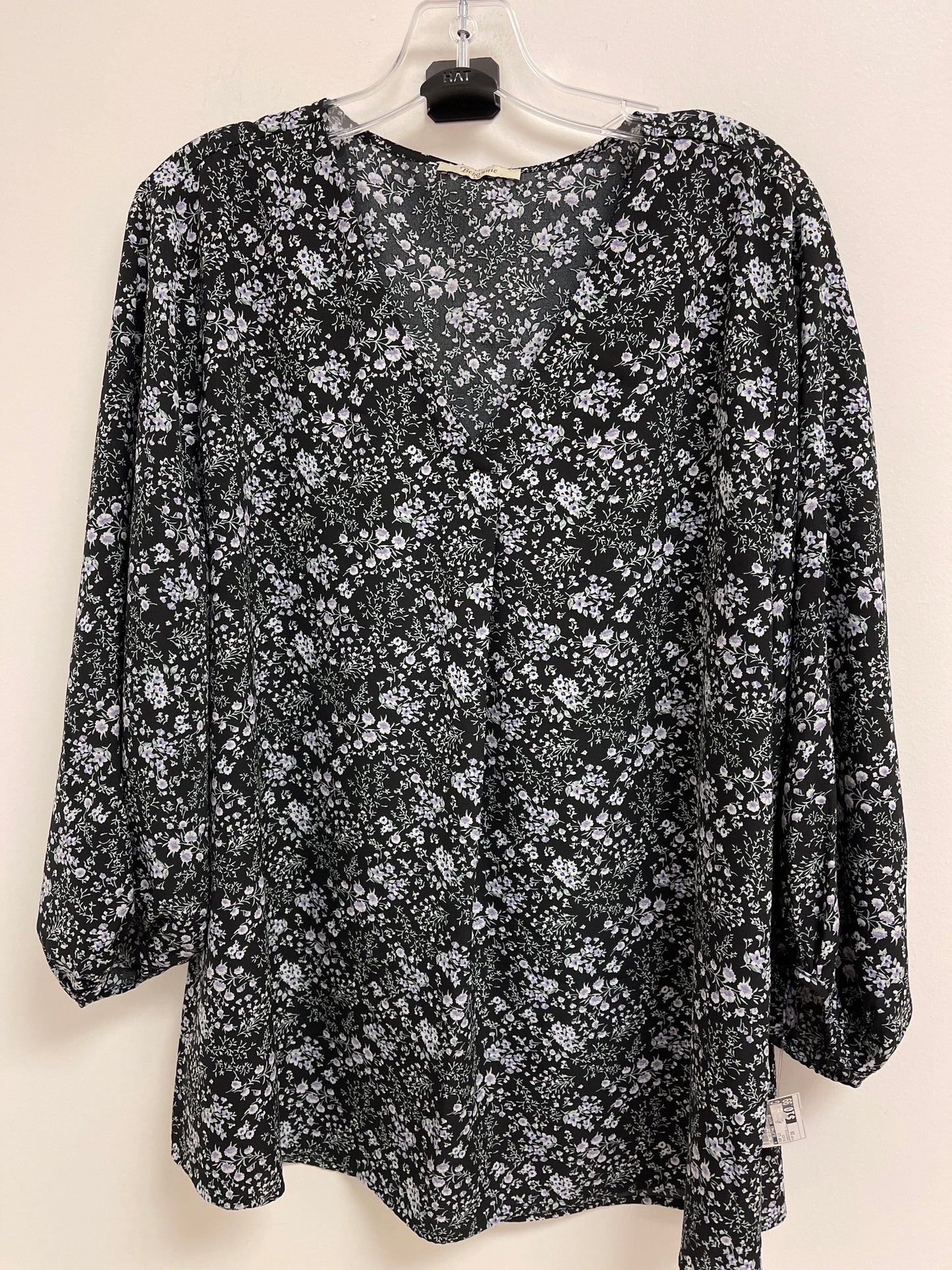 Black Top Long Sleeve Clothes Mentor, Size 2x