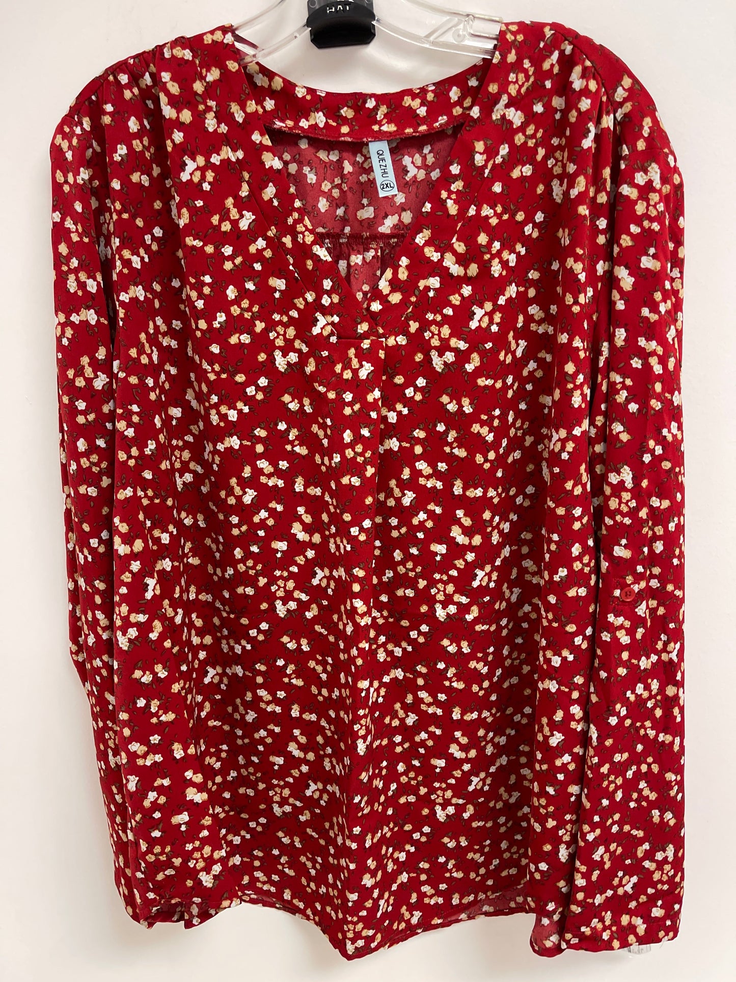 Red Top Long Sleeve Clothes Mentor, Size 2x