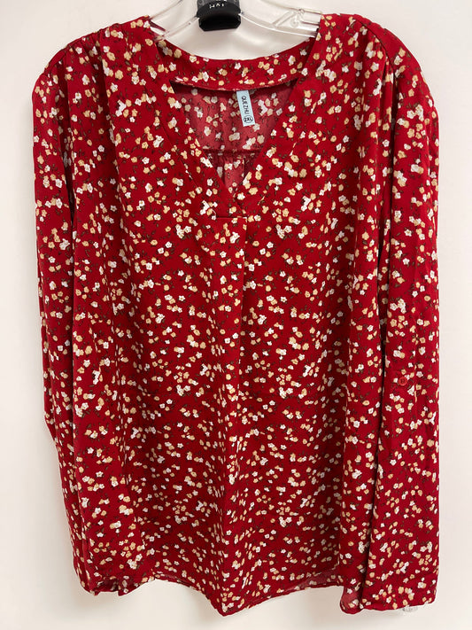 Red Top Long Sleeve Clothes Mentor, Size 2x