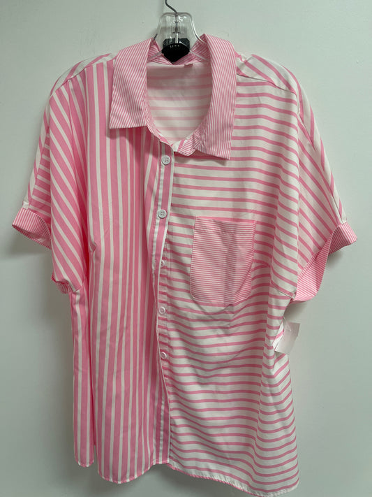 Pink Top Short Sleeve Clothes Mentor, Size 3x