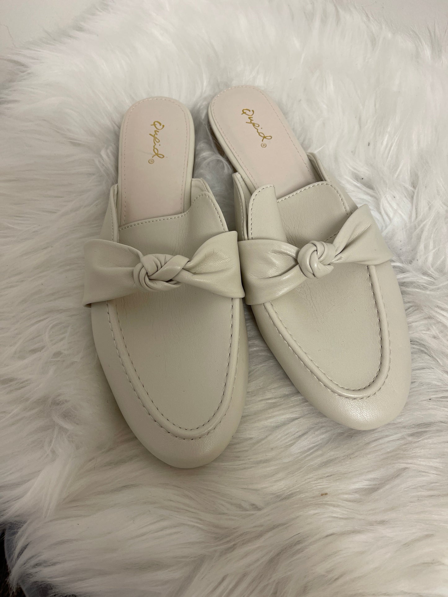 Cream Shoes Flats Qupid, Size 10
