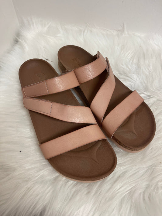 Pink Sandals Flats Skechers, Size 9