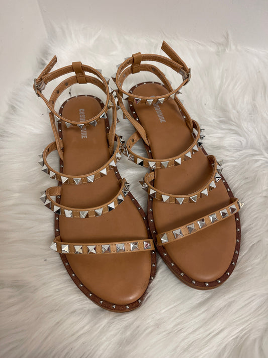 Brown Sandals Flats Cushionaire, Size 8.5