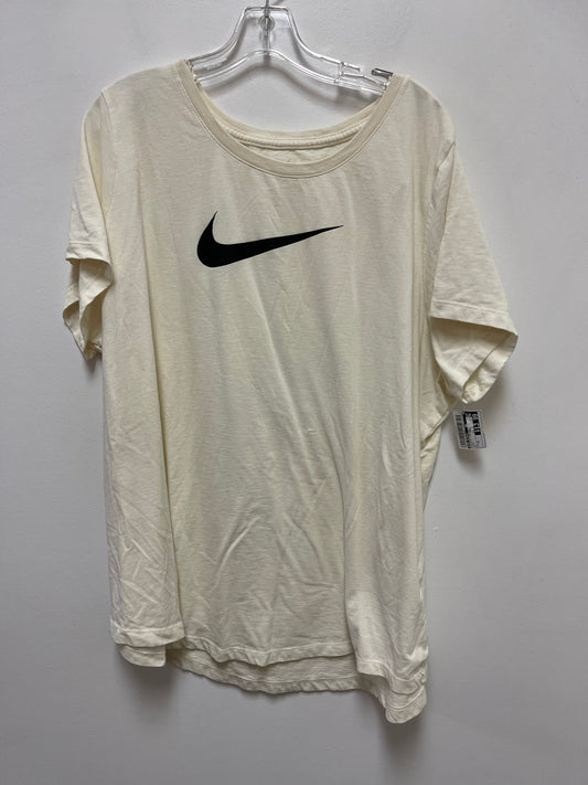 Cream Athletic Top Short Sleeve Nike Apparel, Size 3x