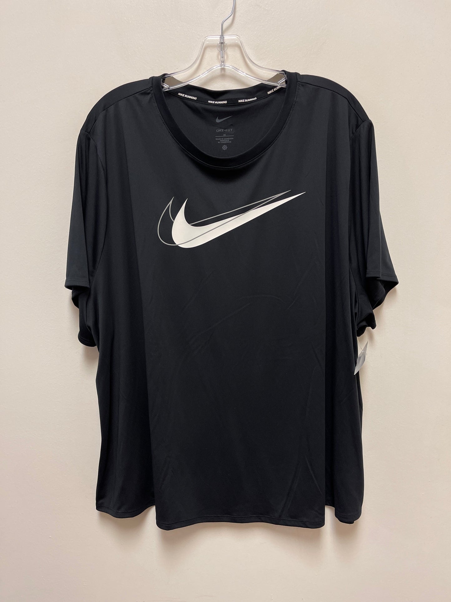 Black Athletic Top Short Sleeve Nike Apparel, Size 3x