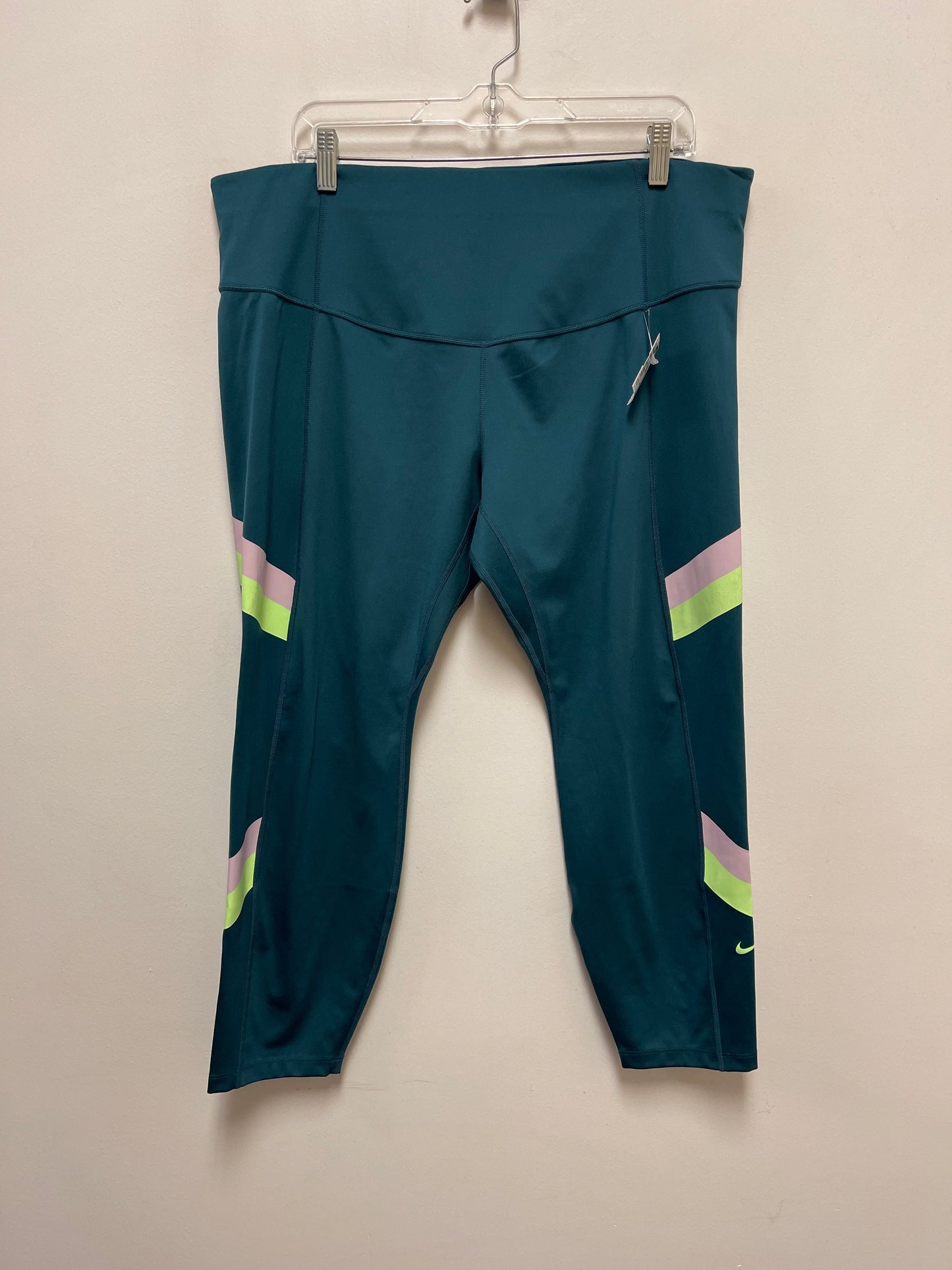 Teal Athletic Capris Nike Apparel, Size 2x