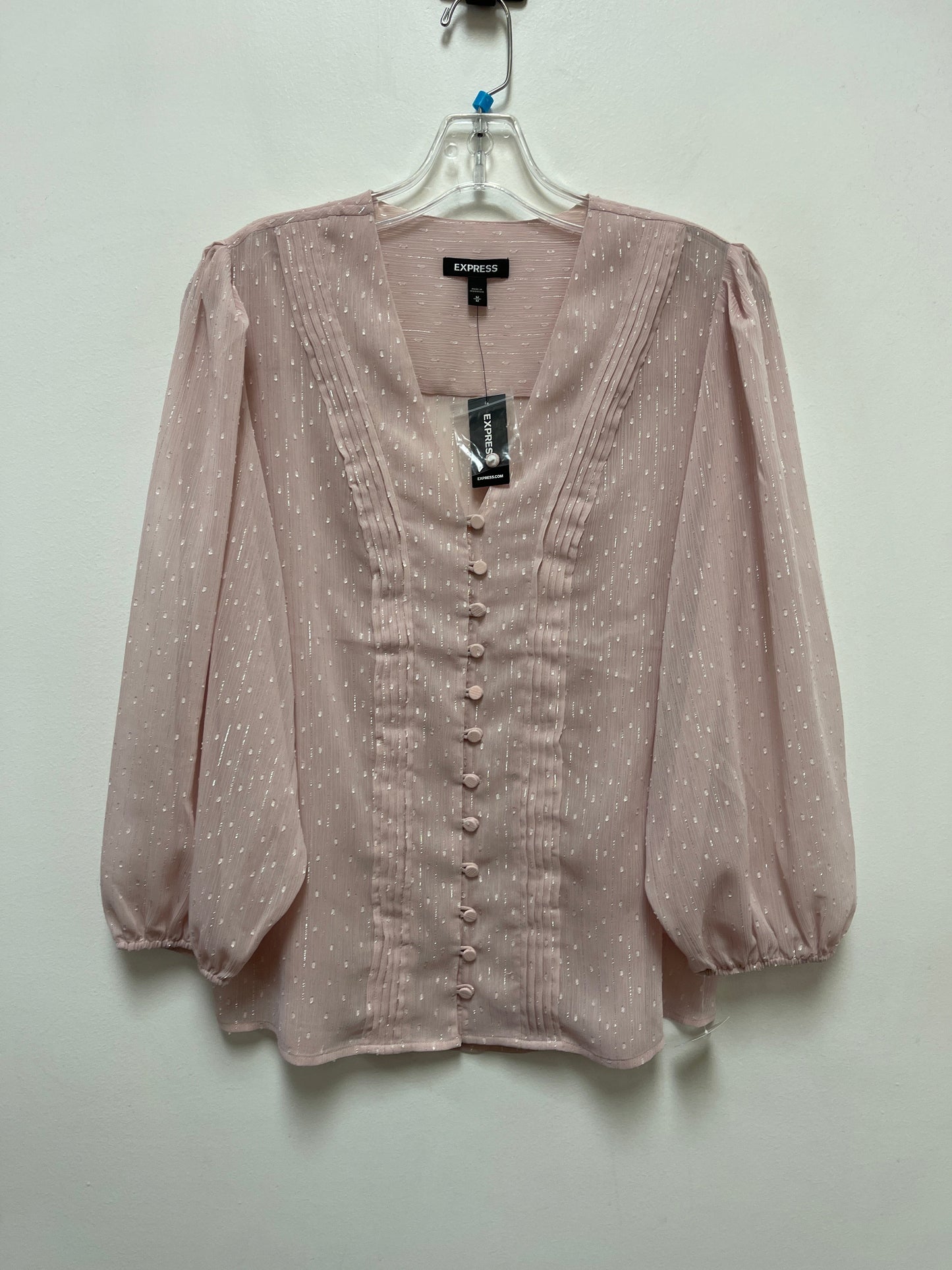 Top Long Sleeve By Express In Pink, Size: M