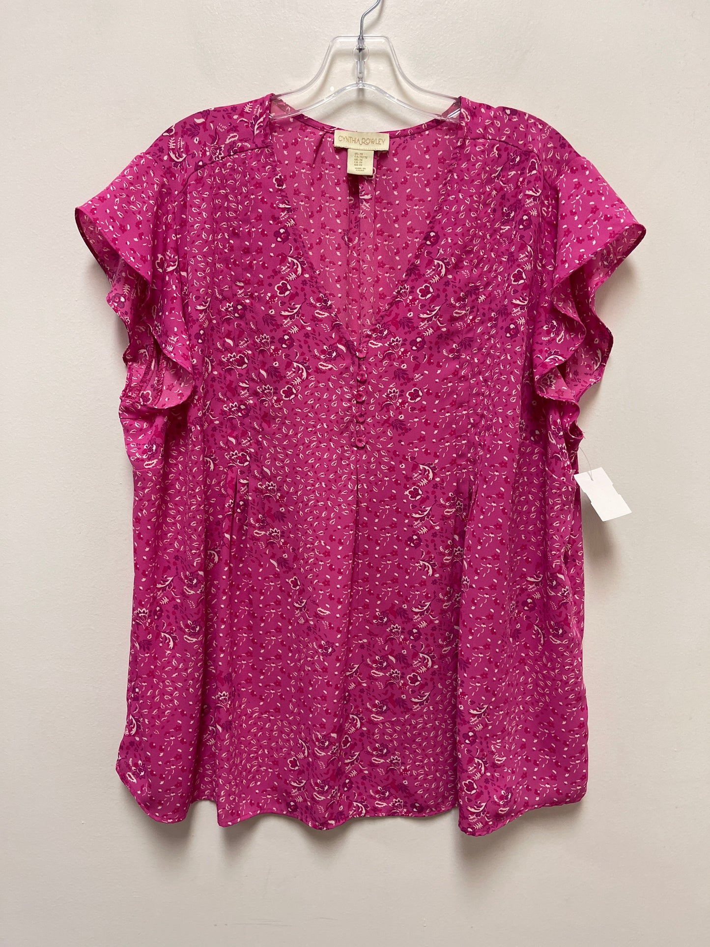 Top Short Sleeve By Cynthia Rowley In Pink, Size: 2x