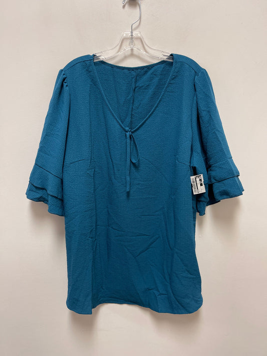 Top Short Sleeve By Shein In Teal, Size: 3x