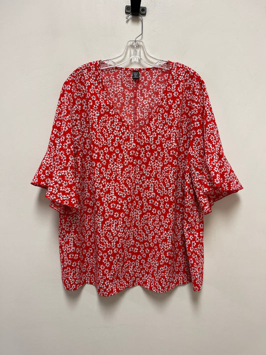 Top Short Sleeve By Shein In Red, Size: 3x