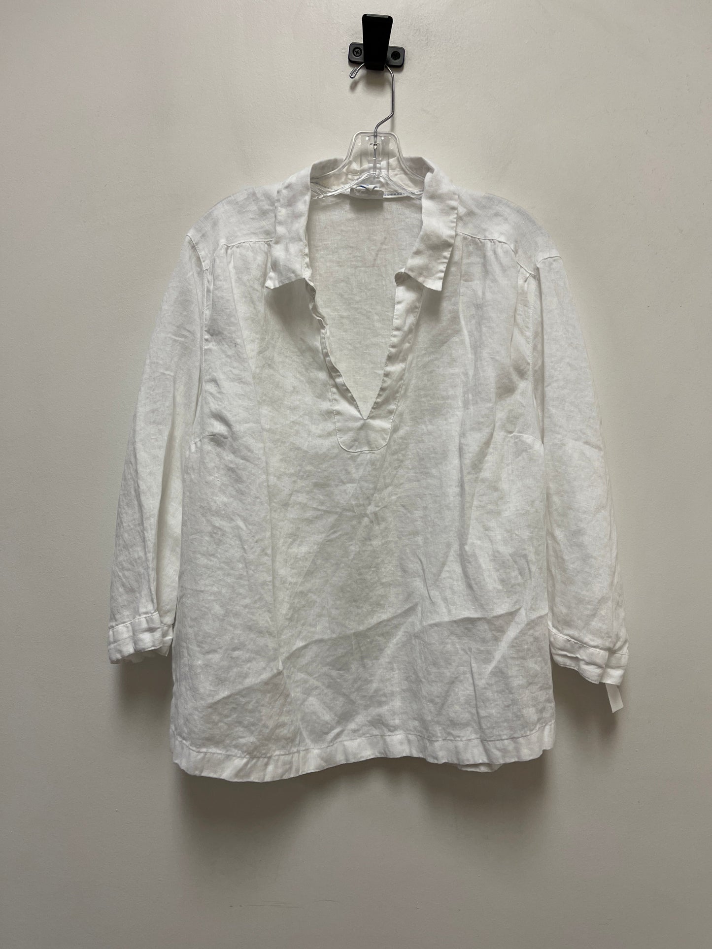 Top Long Sleeve By Sigrid Olsen In White, Size: 2x