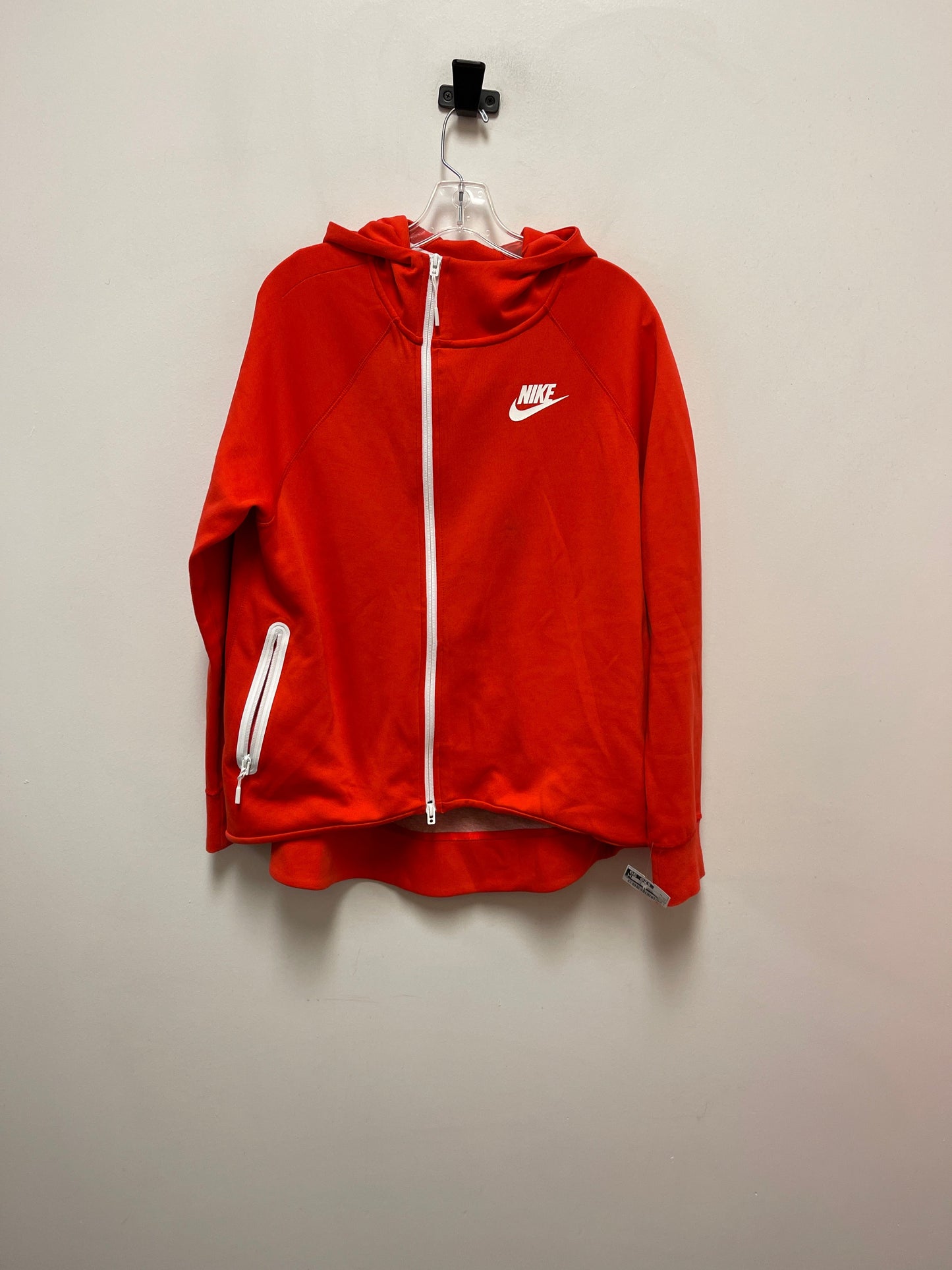 Athletic Jacket By Nike In Orange, Size: Xl