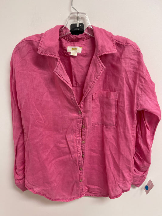 Top Long Sleeve By Maeve In Pink, Size: M