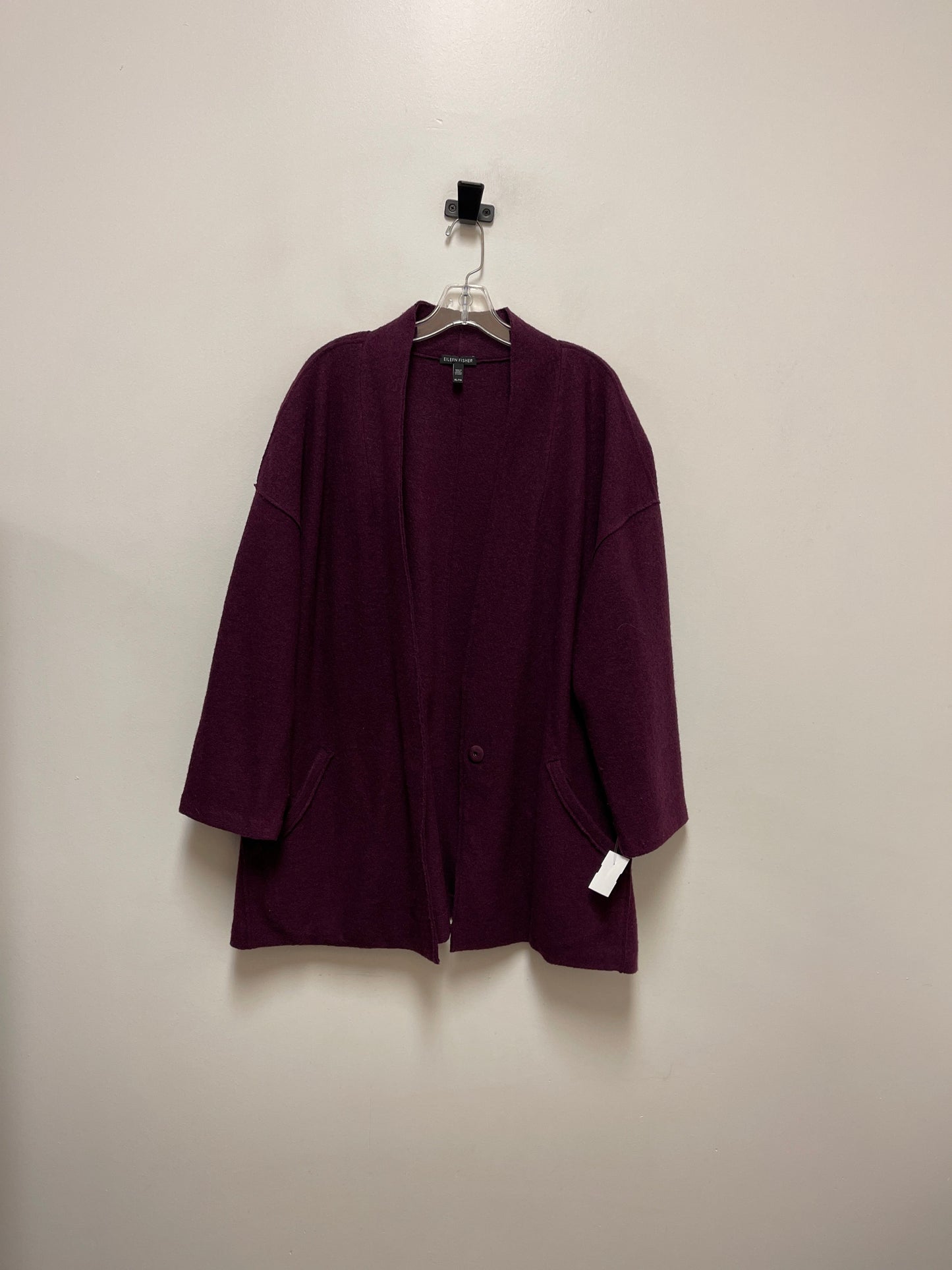 Cardigan By Eileen Fisher In Purple, Size: Xl