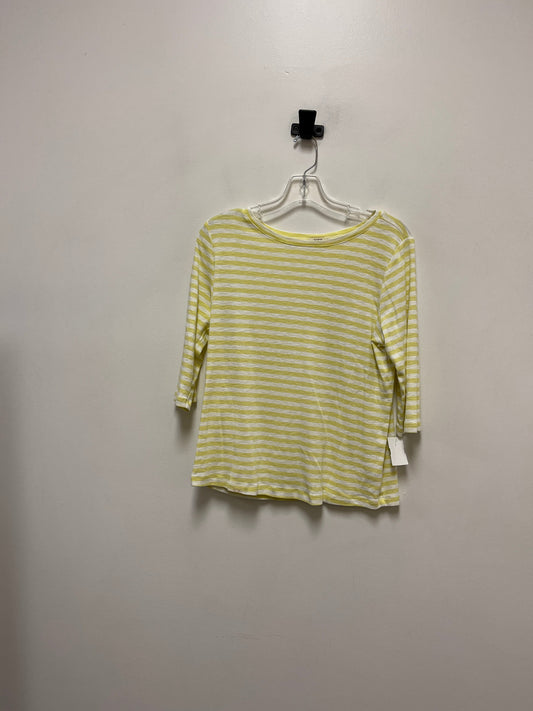 Top 3/4 Sleeve Basic By Nic + Zoe In Yellow, Size: L