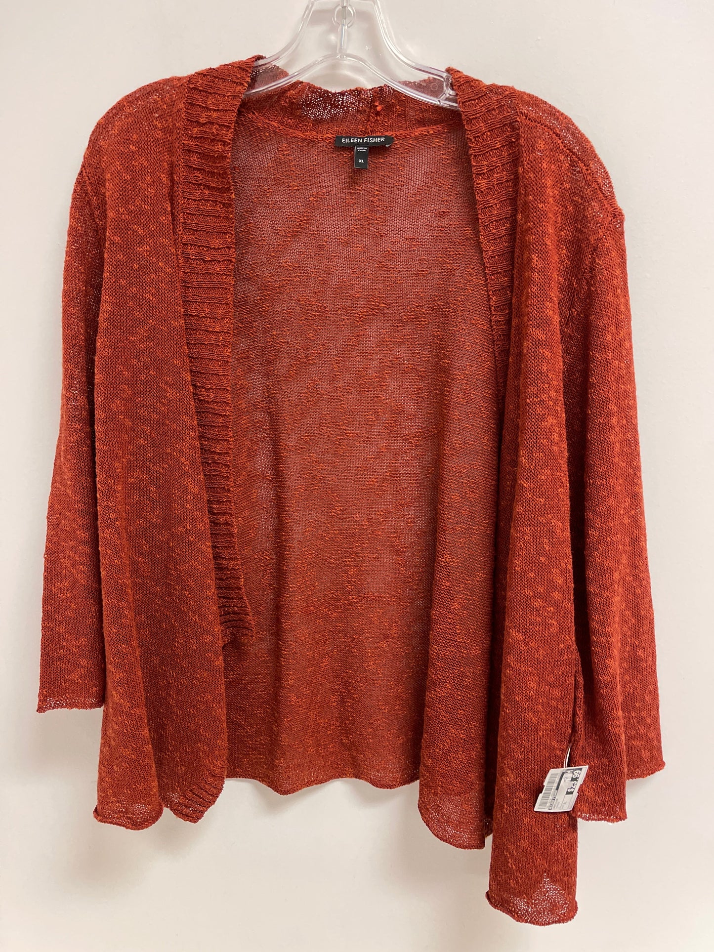 Cardigan By Eileen Fisher In Orange, Size: Xl