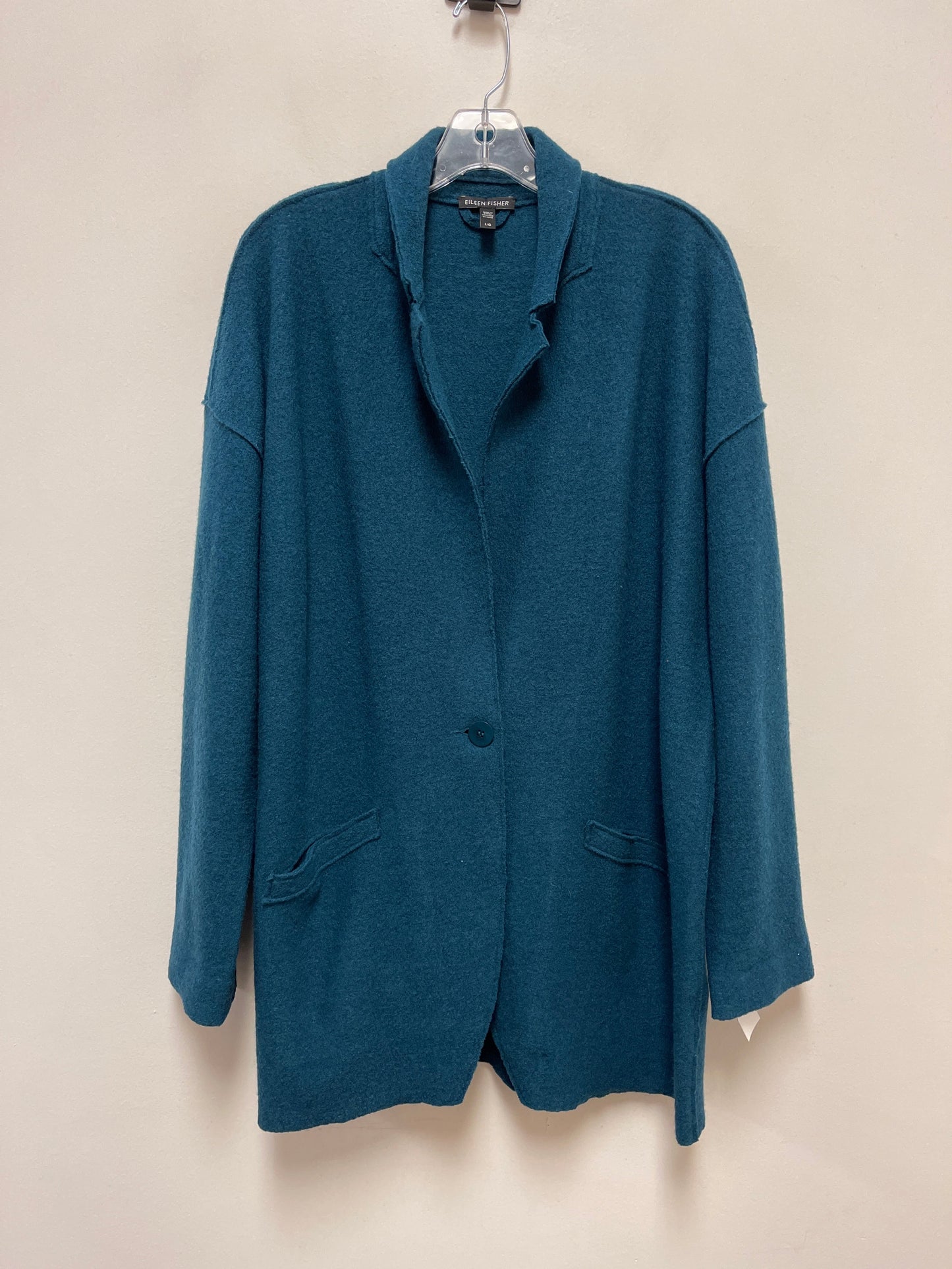 Cardigan By Eileen Fisher In Teal, Size: L