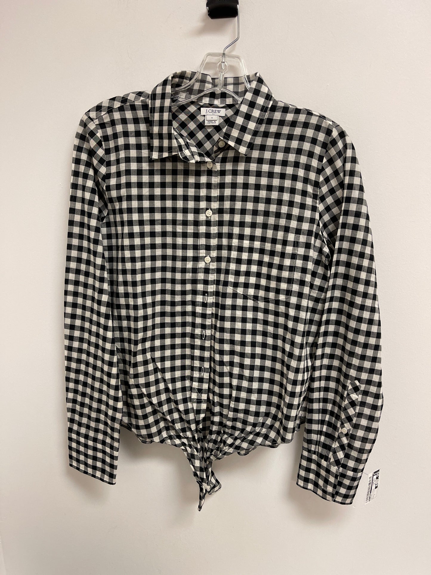 Top Long Sleeve By J. Crew In Black & Cream, Size: S