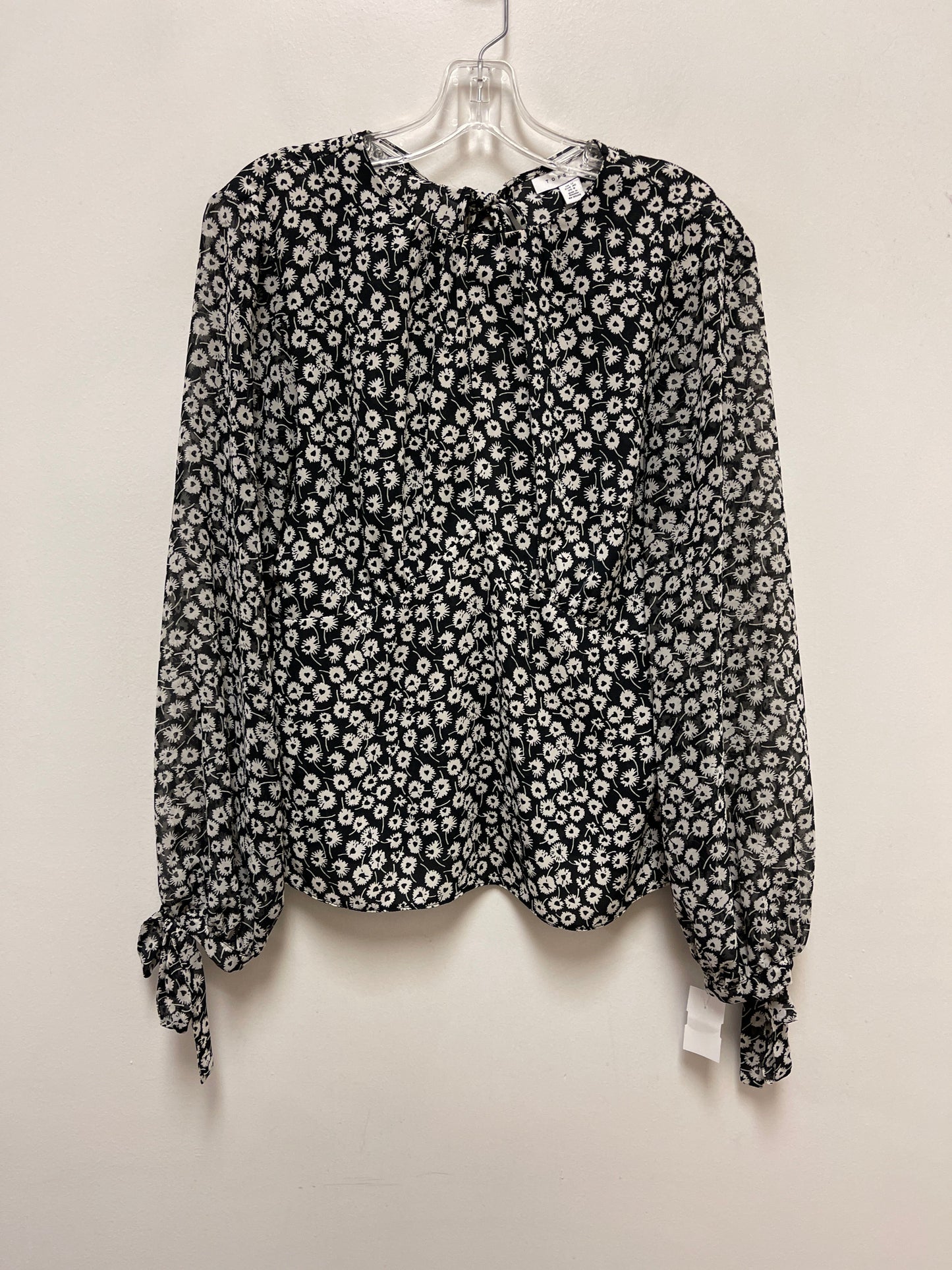 Top Long Sleeve By Top Shop In Black, Size: M