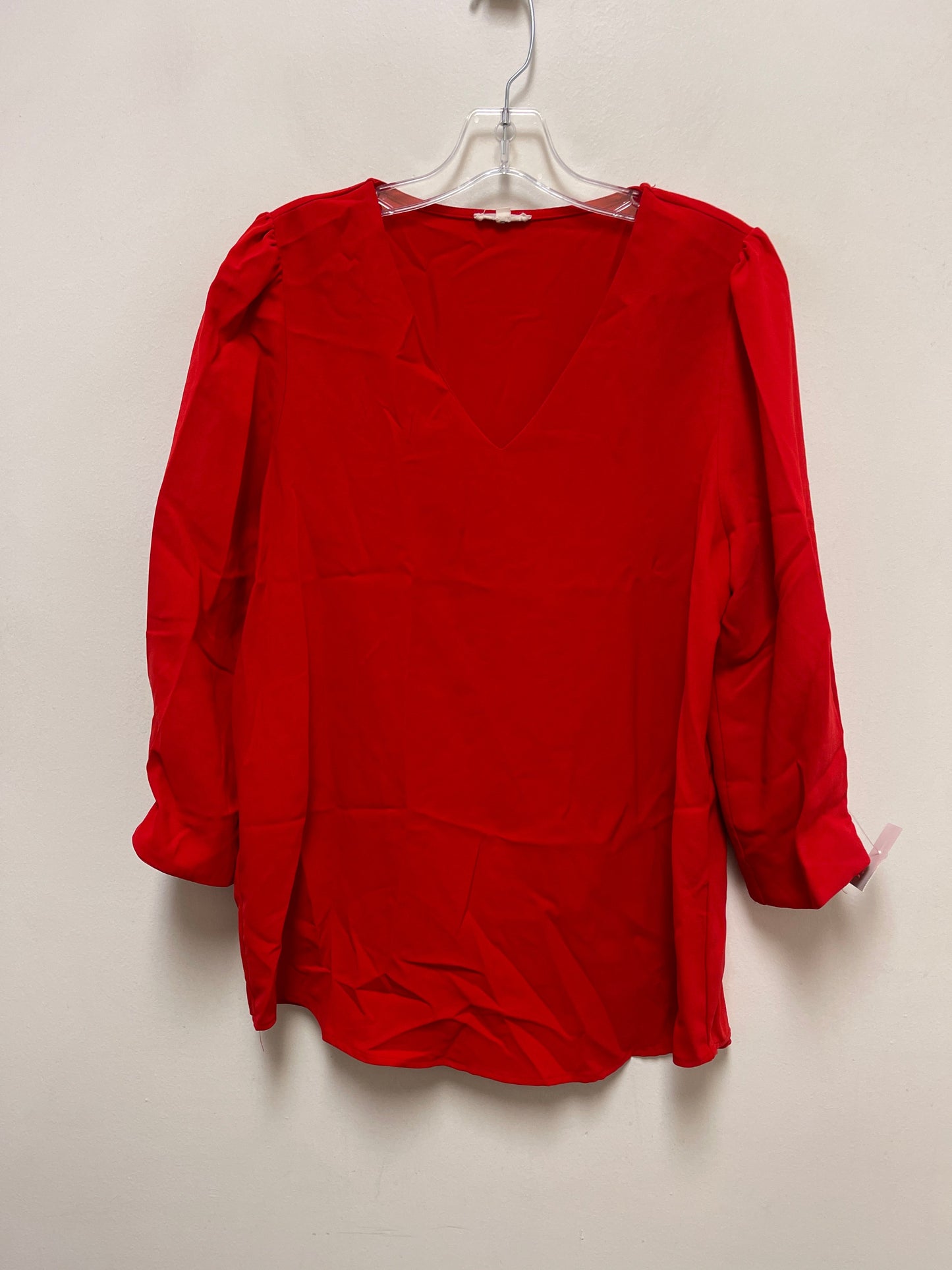 Top Long Sleeve By Jodifl In Red, Size: L