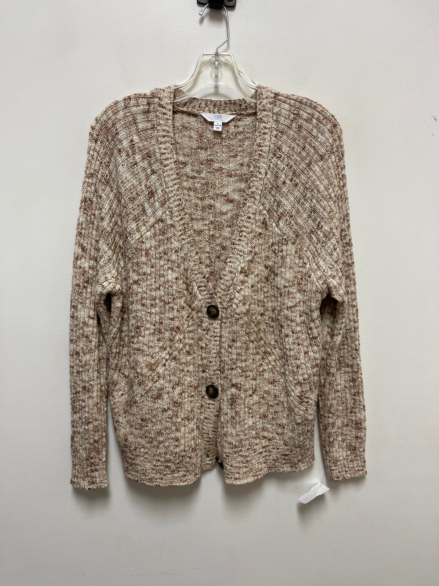 Cardigan By Time And Tru In Brown, Size: L