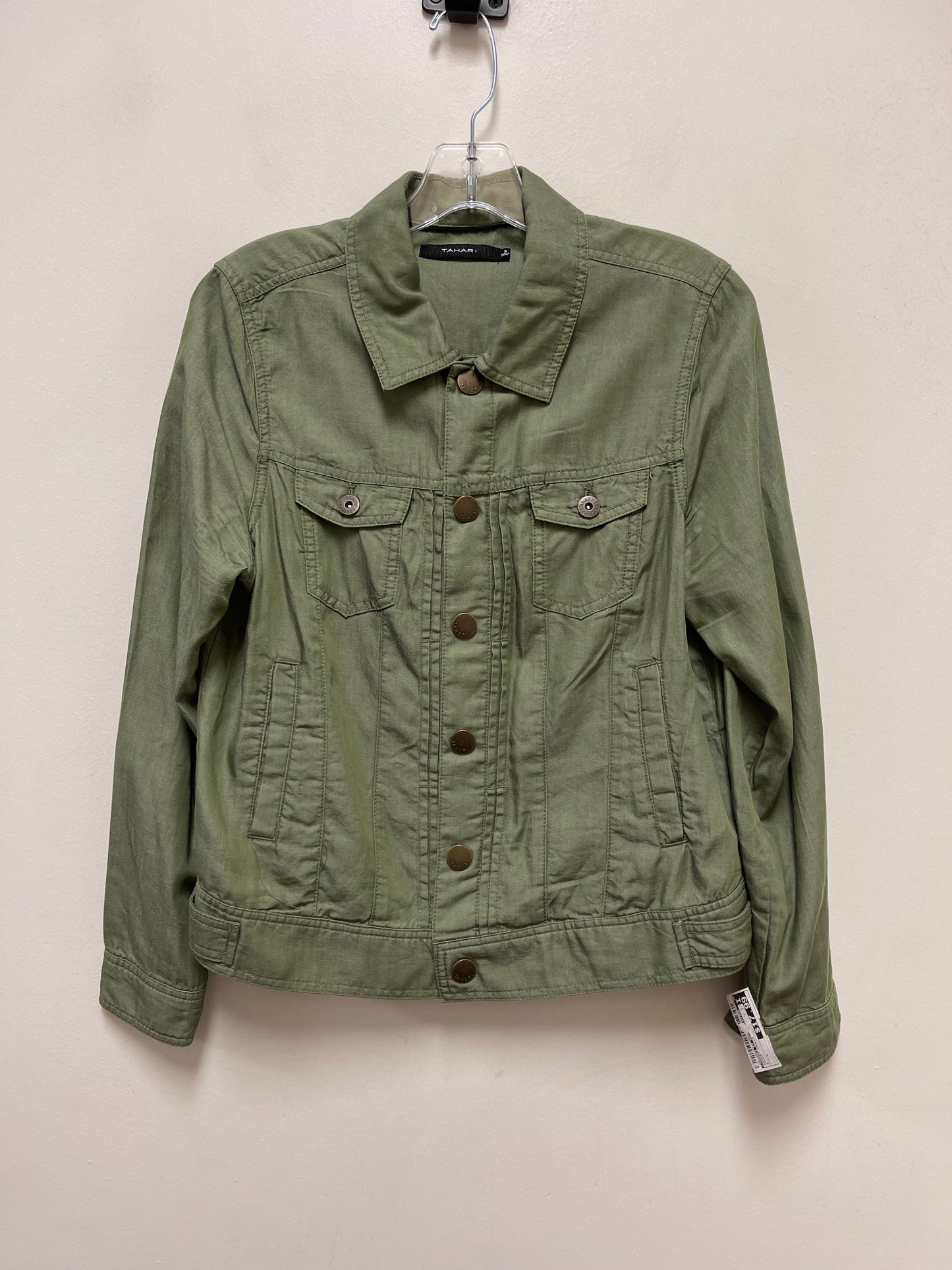 Jacket Denim By Tahari By Arthur Levine In Green, Size: S